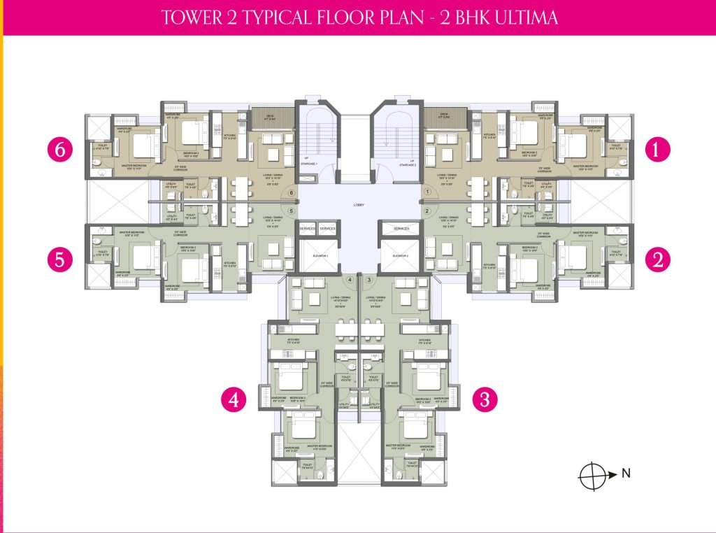 2bhk floor plan , Bullseye Mira road