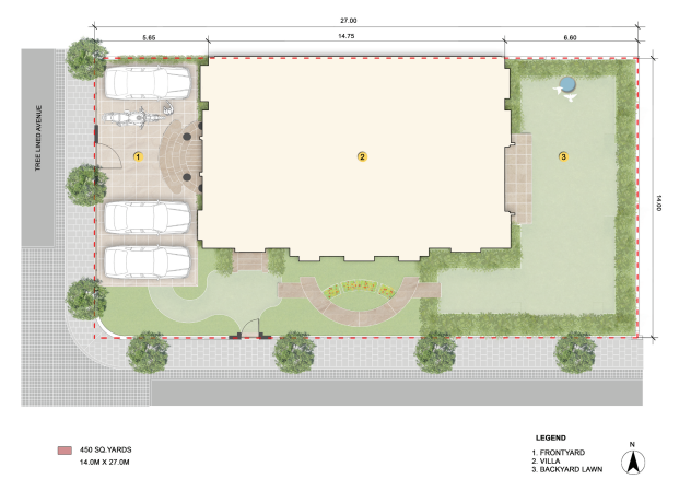 450 Sq Yards Layout